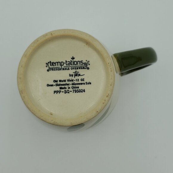 Temp-tations Old World Vivid Green Mugs Temptations Yellow Flower Floral Mugs - Picture 9 of 10